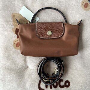 Longchamp Le Pliage Mini Bag in Cognac